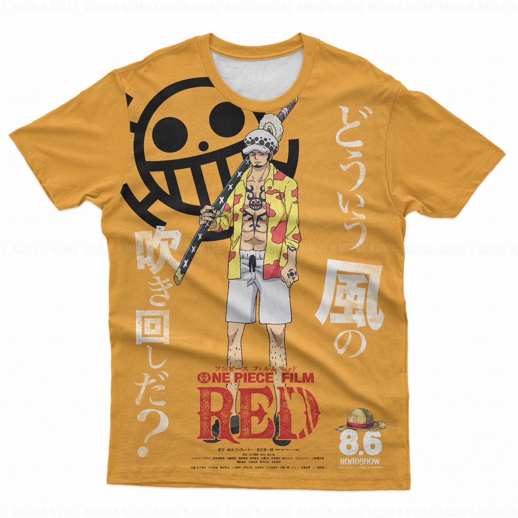 Tshirt Law Kuma Movie Red Fullprint Anime Manga One Piece Premium Unisex