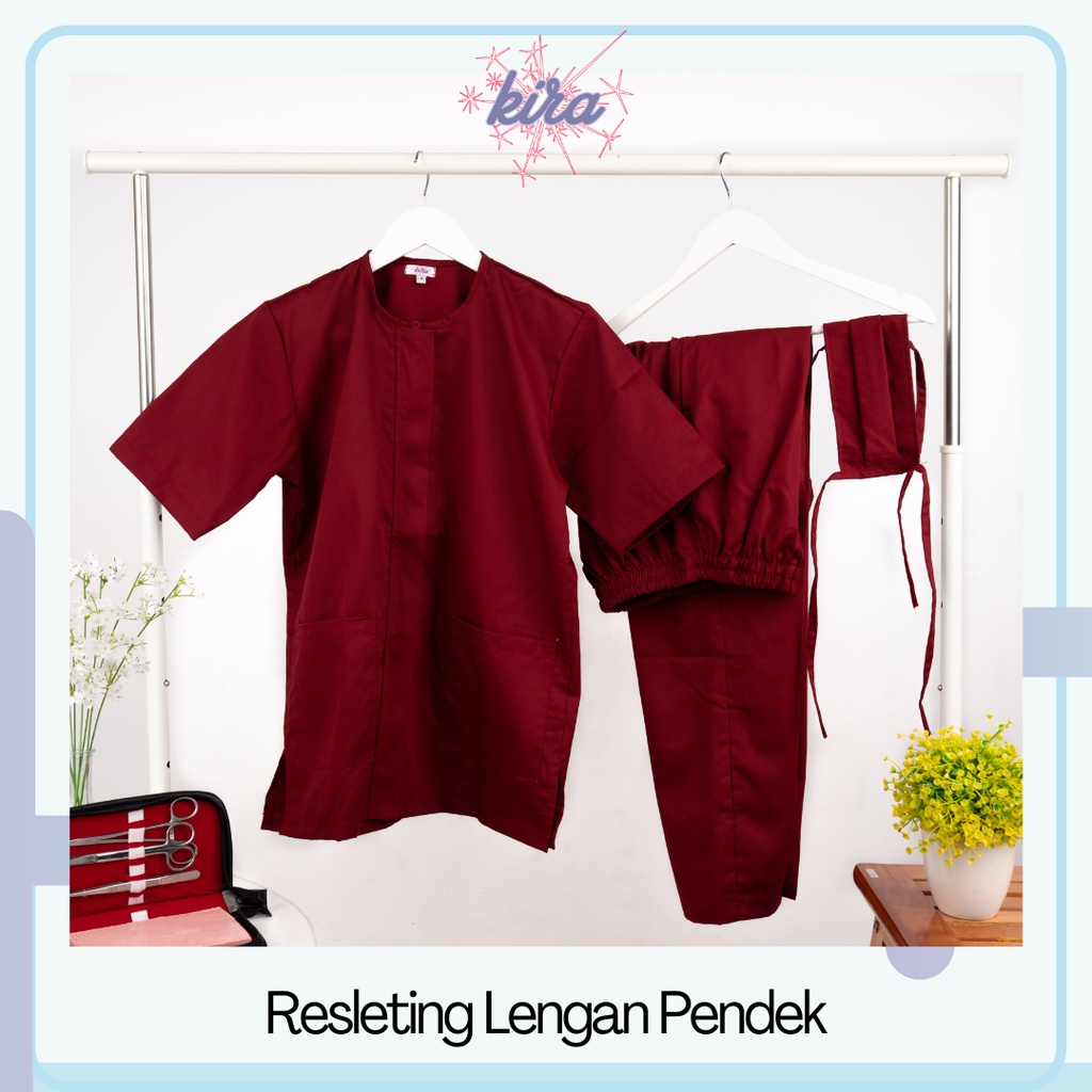 [SCRUB RESLETING MEDIS EDITION] | Drill Premium/ATASAN SAJA/RESLETING Lengan Pendek Baju Jaga Oka Ma
