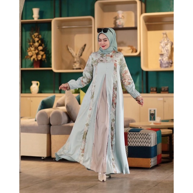 Mona dress~Gamis motif~gamis ori by syafeera syari