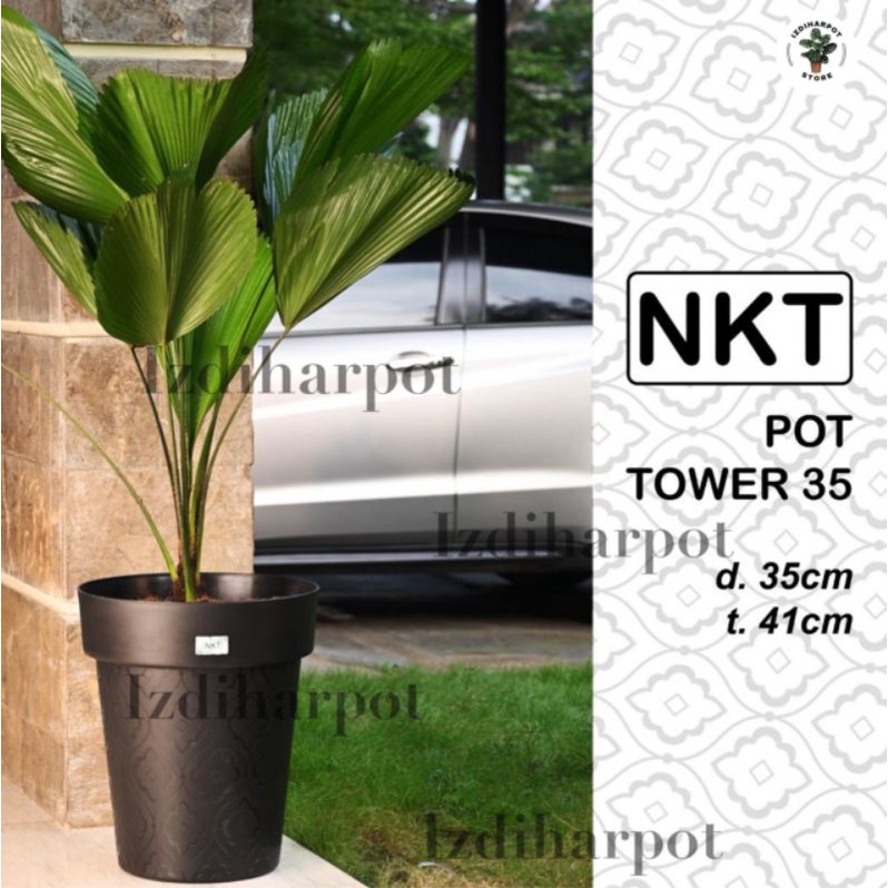 pot bunga tanaman tinggi tower hitam 35cm - NKT TOWER JUMBO 35 HITAM