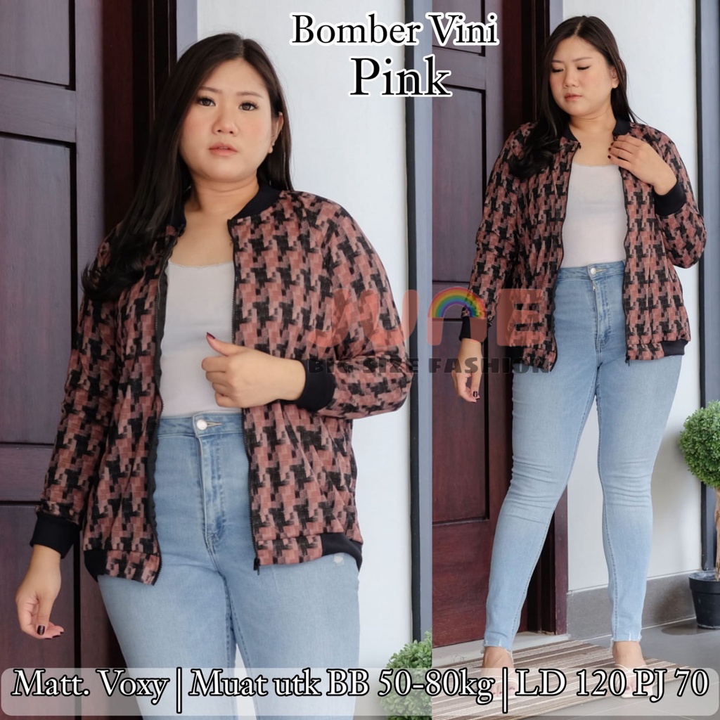 KLP JUNE - BOMBER JUMBO WANITA MOTIF ABSTRAK / BOMBER WANITA UKURAN BESAR / BOMBER WANITA BSIZE /