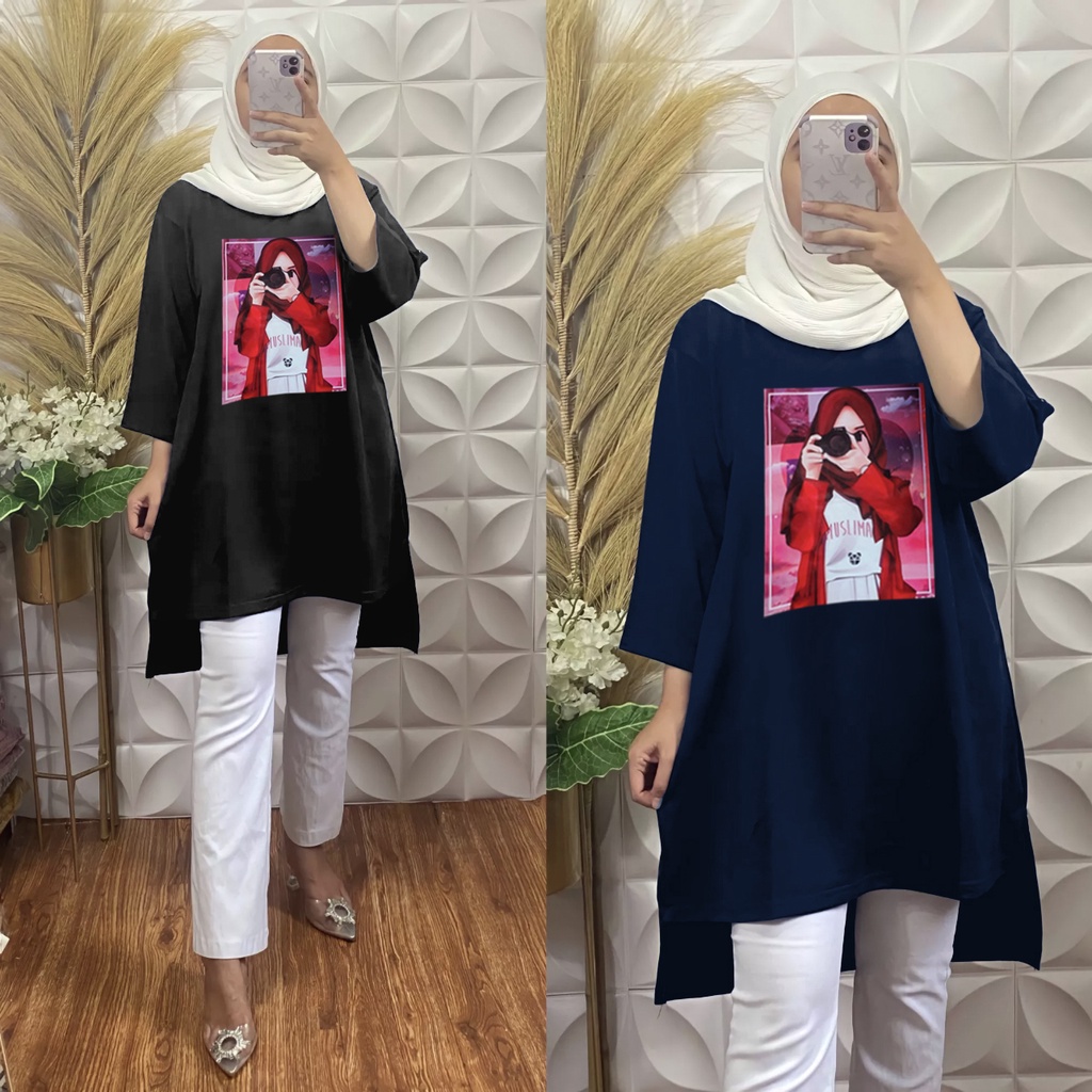 GR TUNIK OVERSIZE BASIC KAOS JUMBO GAMBAR PRINT DTF LEMBUT (BUKAN SABLON) TUNIK BABYTERRY SR572
