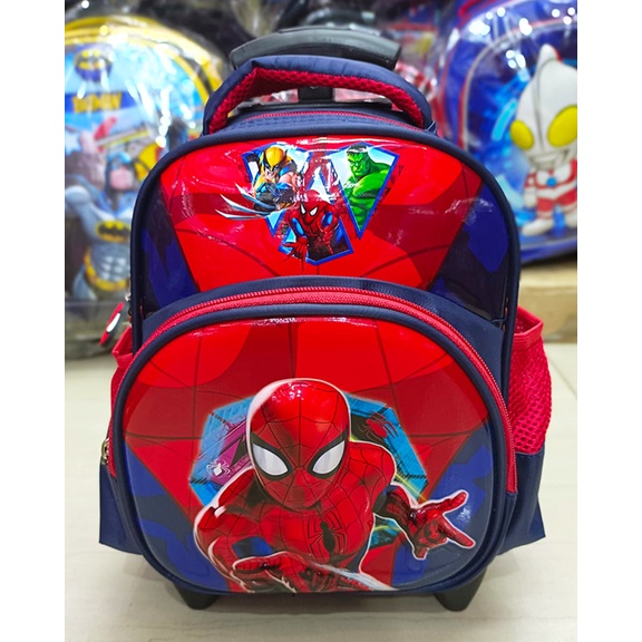 PROMO TERMURAH TAS TROLLEY DORONG ANAK PAUD 2 TAHUN GAMBAR JAGOAN DAN KUDA LUCU TIMBUL 10inch ( Love Paud )