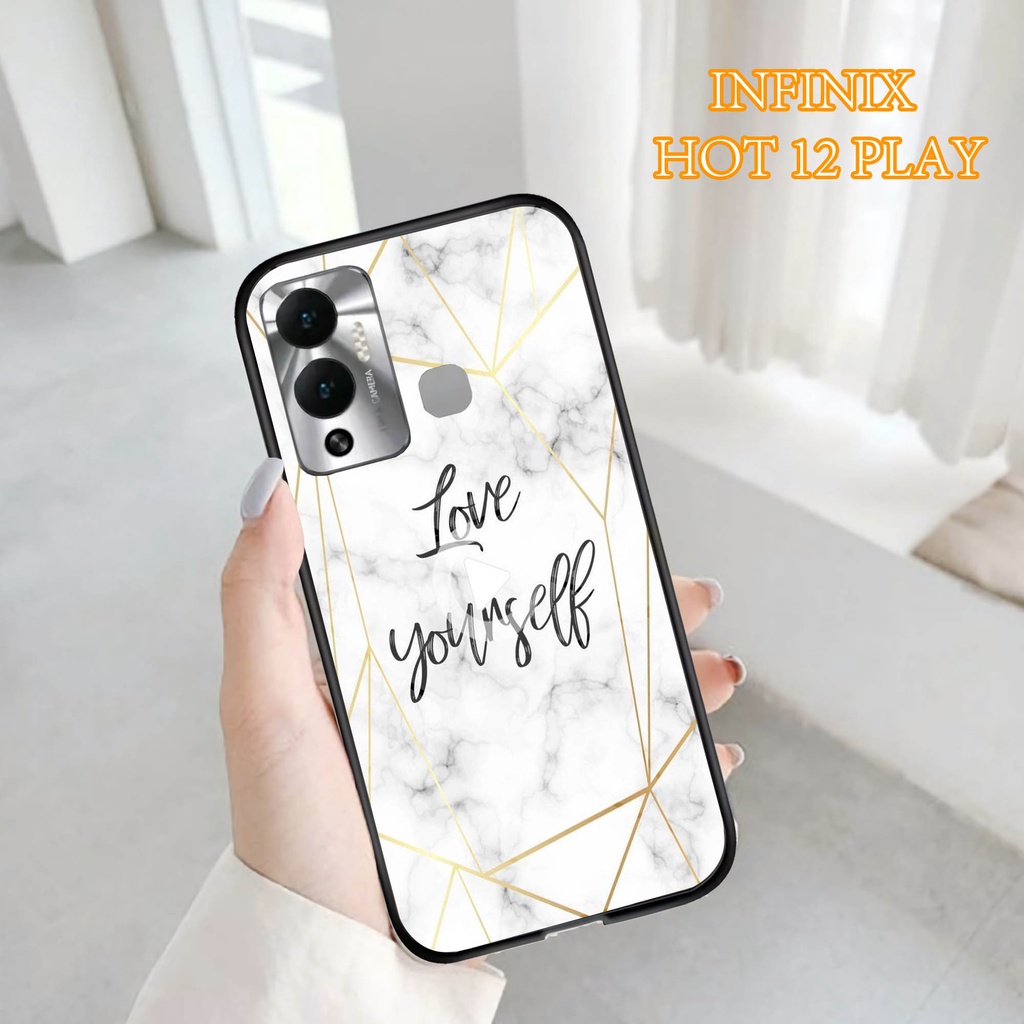 Softcase Glass Kaca INFINIX HOT 12 PLAY - Case Handphone  INFINIX HOT 12 PLAY [T36]