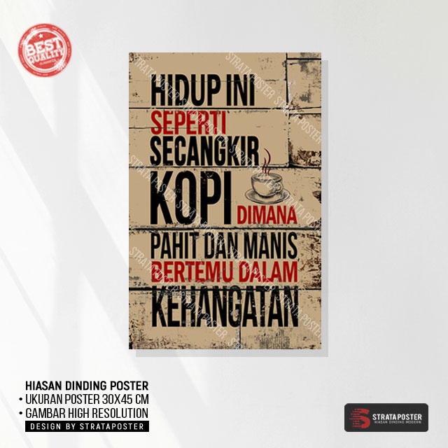 Hiasan dinding Poster motivasi Dekorasi ruangan Wall decor 304503ST
