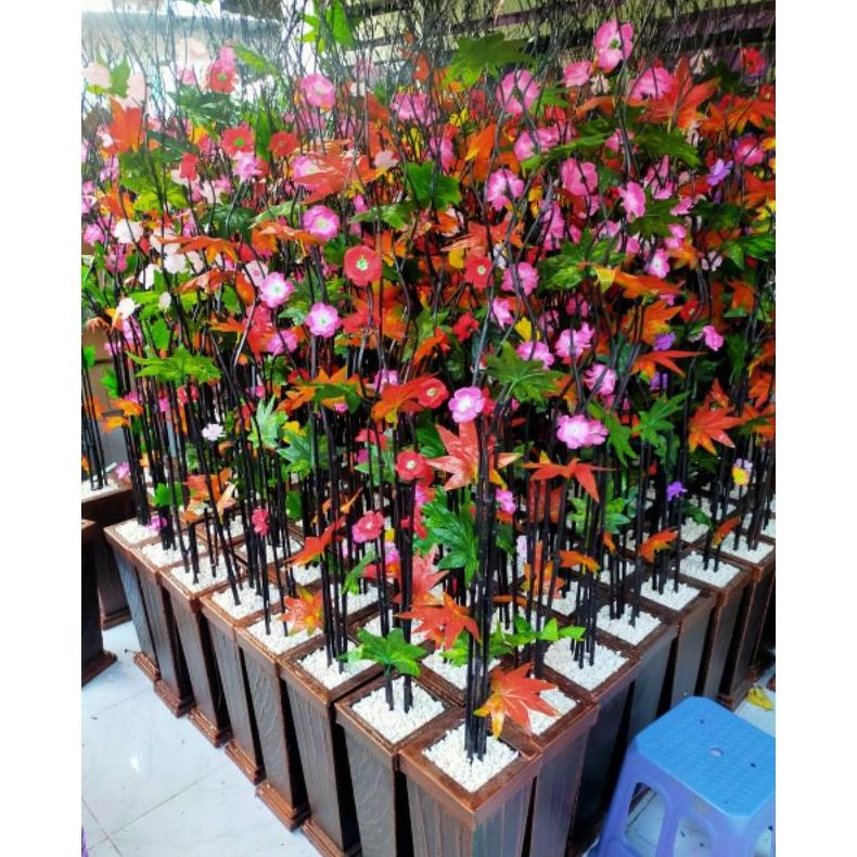 Bunga hias artificial bonsai ulir bunga sudut ruangan bunga plastik