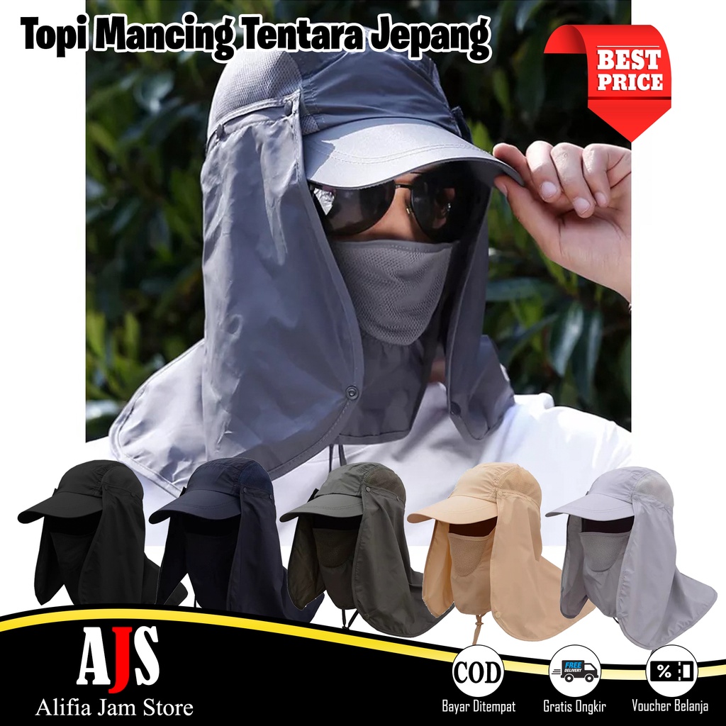 Topi Mancing Topi Outdor Import Tentara Jepang Anti UV Panas Matahari