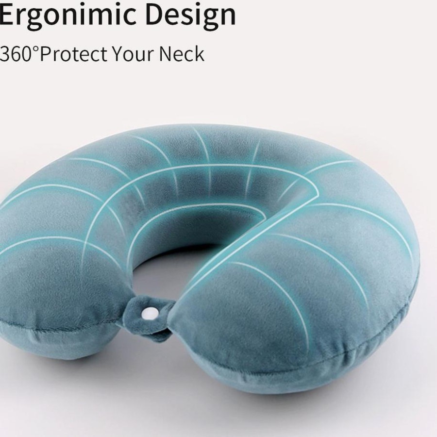 MINISO Two Color U Shaped Neck Pillow Bantal Leher Travel Dewasa Lembut Multifungsi Original