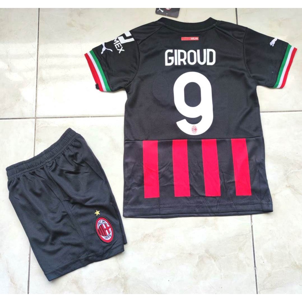 Jersey Baju Bola Anak Milan Home Kids 2022 2023 Fullset Satu Set Grade Ori