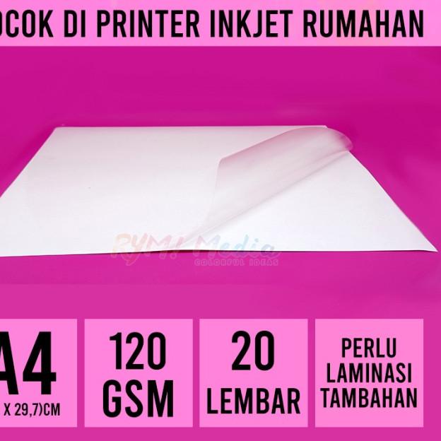 

INKJET Transparan Stiker A4 isi 20 / Inkjet Sticker Transparant 120gsm