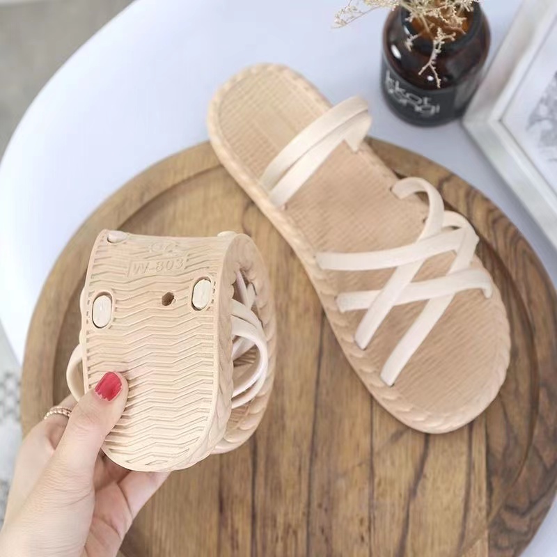 Sandal Wanita Tali Women Sandals Fashion Roman Cross Straps Flat Sandals Import Real Pict Tmall88