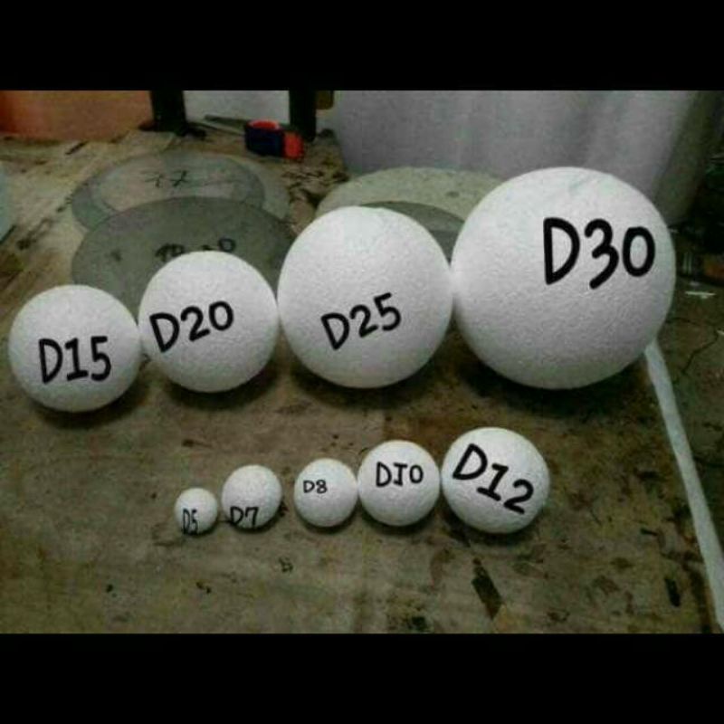 Bola Gabus / Styrofoam Ball Bola Sterofoam Bola Foam Polystyrene Styrofoam Bulat putih untuk dekoras