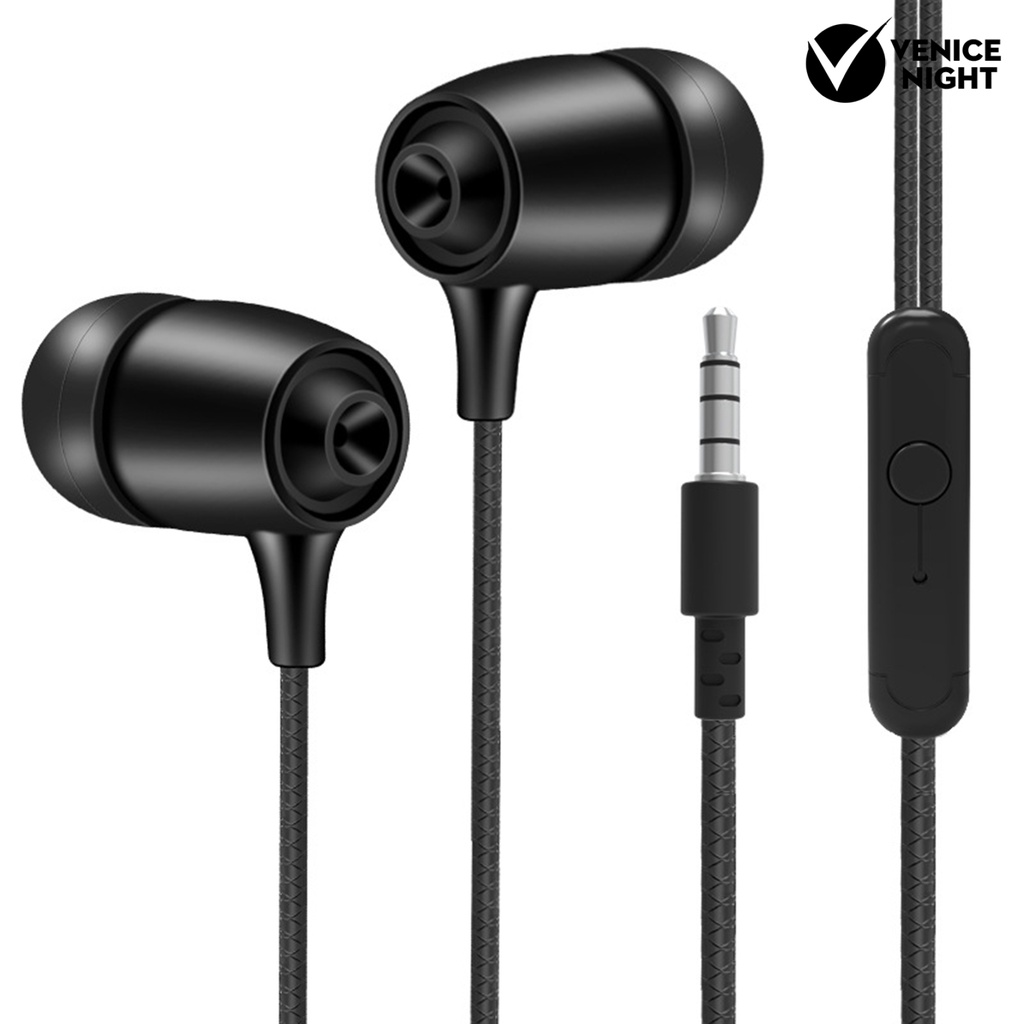 (VNEP) (Berkabel) Headset Earphone Earbuds Gaming Subwoofer Kabel Jack 3.5mm HD Dengan Mic Untuk iPhone