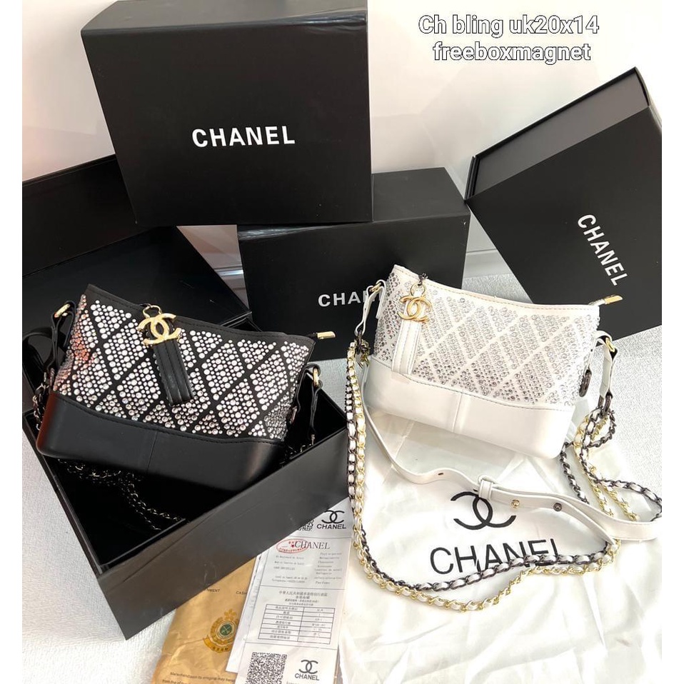 Tas sling fashion crossbody Ch blink import with box magnet