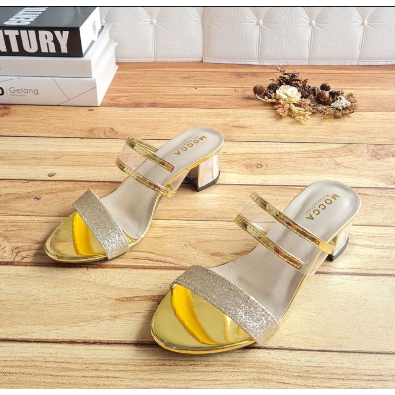 ABBUSHOES SS 44 sandal hak tinggi wanita terbaru bahan pasir