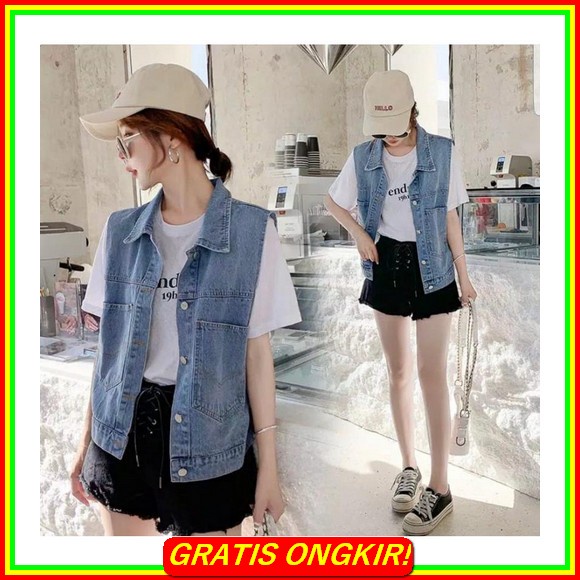 Amr Original - Tourey Blink 5389 - Jacket Jeans Oversize Dream 944 - Rompi Jeans Wanita Korean Girls