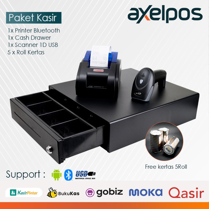 PAKET ALAT KASIR ANDROID / PRINTER KASIR / LACI KASIR /SCANNER BARCODE