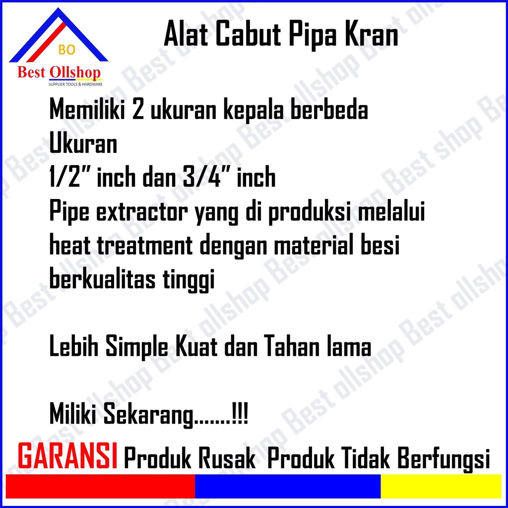 Pipe Screw Extractor Alat Pembuka Baut Rusak Patah Kran Uuntuk 1/2&quot; 3/4&quot; Alat Cabut Pipa Broken Pipe