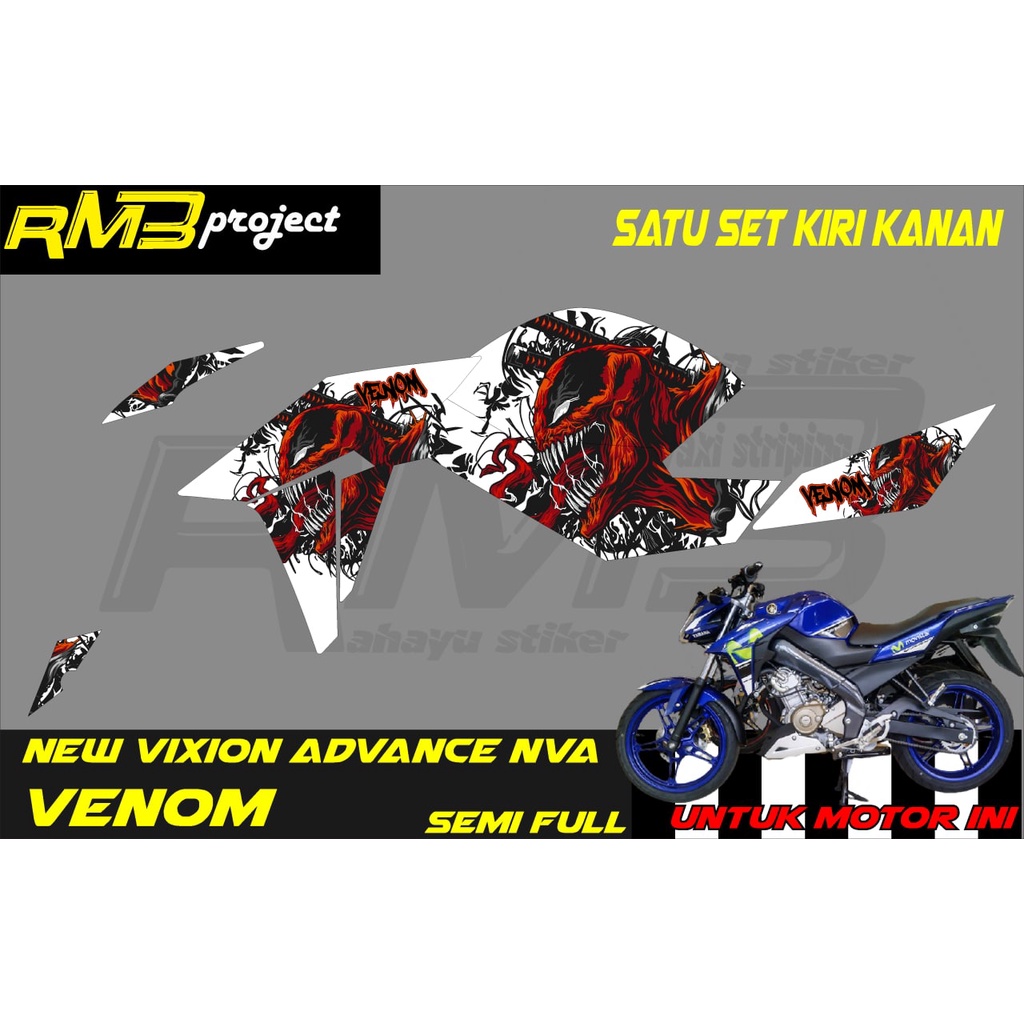 Stiker striping New Vixion Advance NVA Venom Semifull