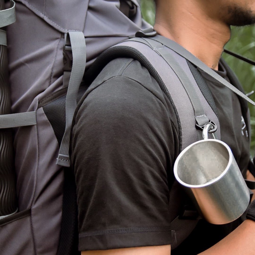 Tas Ransel Carrier Gunung Outdoor Hiking 60 Liter Pria dan Wanita Free Rain Cover - Irco Ksatria Abu-abu