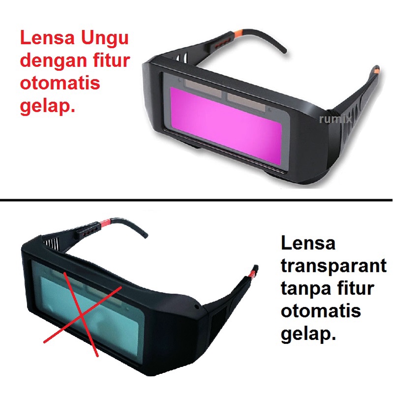 Kacamata Las Otomatis Kacamata Welding Glasses Auto Darkness Kacamata Tukang Las Anti Silau Solar