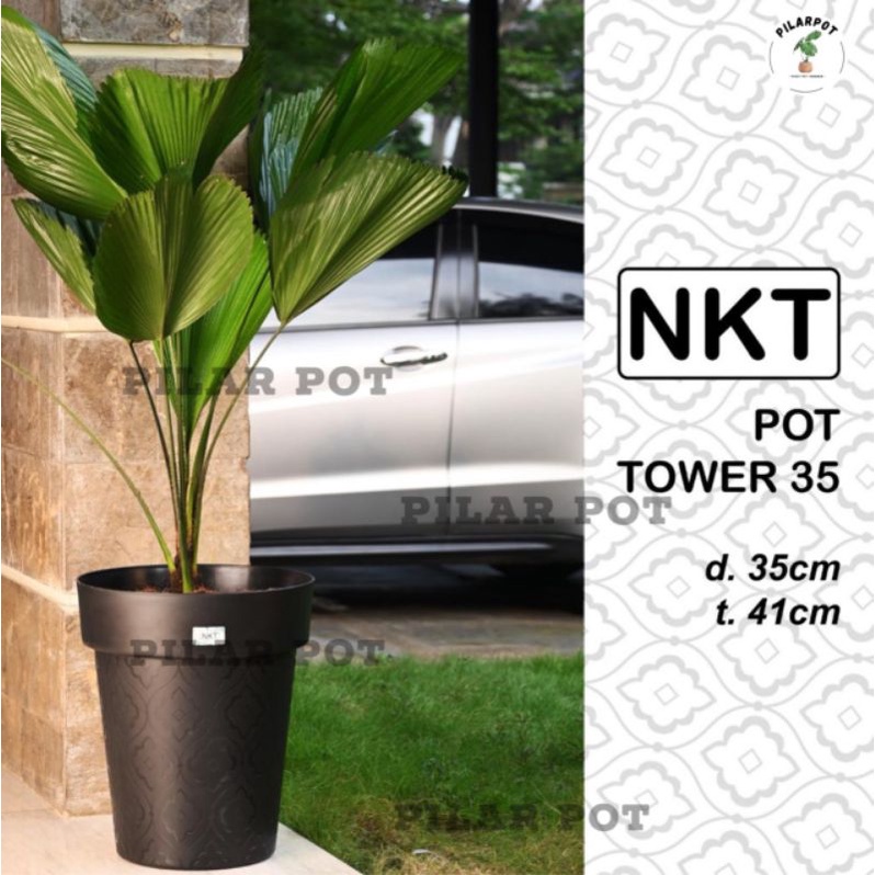 pot bunga tanaman tinggi tower hitam 35cm - NKT TOWER JUMBO 35 HITAM