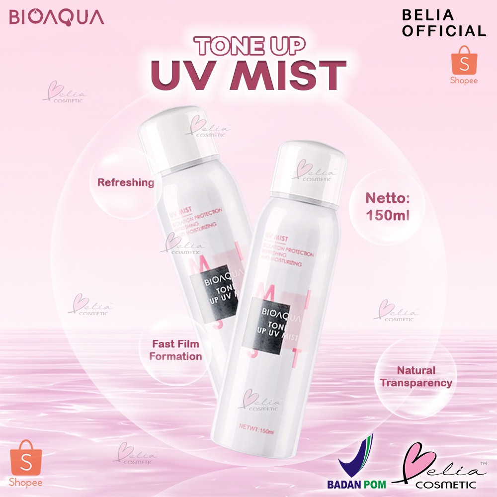 ❤ BELIA ❤ BIOAQUA Tone Up UV Mist | 150 ml | Tone Up Whitening | Sunscreen | Spray Wajah | Body Spray | BPOM