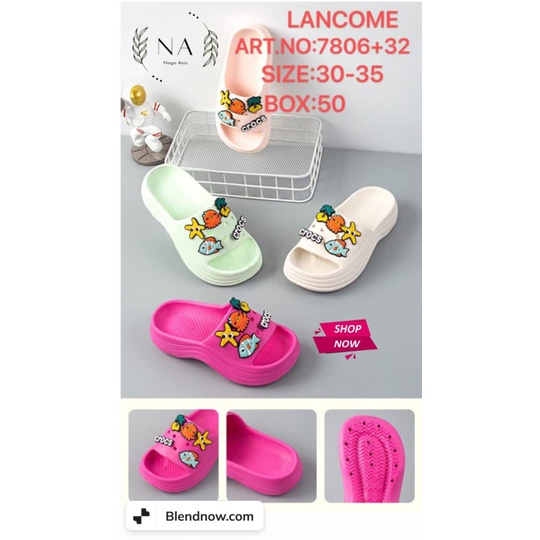 SANDAL ANAK  FUJI JIBBITZ VIRAL EVA SENDAL SLOP ANAK PEREMPUAN 7806+29(30-35)SANDAL ANAK LANCOME TERLARISS/sandal anak terlaris 2022/sandal viral/sandal import