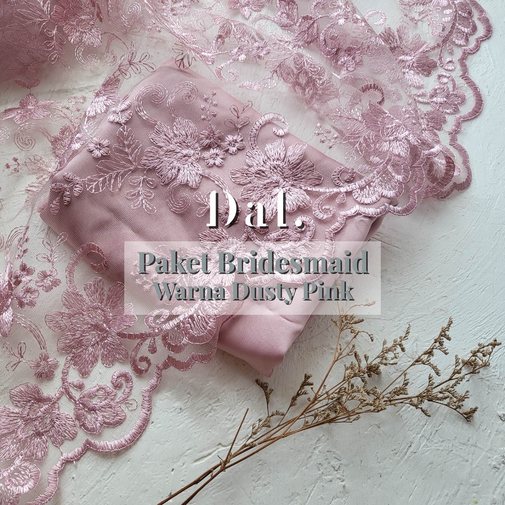 Paket Kain Bridesmaid Seragaman Premium Lamaran Keluarga Lengkap Satin Kebaya Brokat Warna Dusty Pink