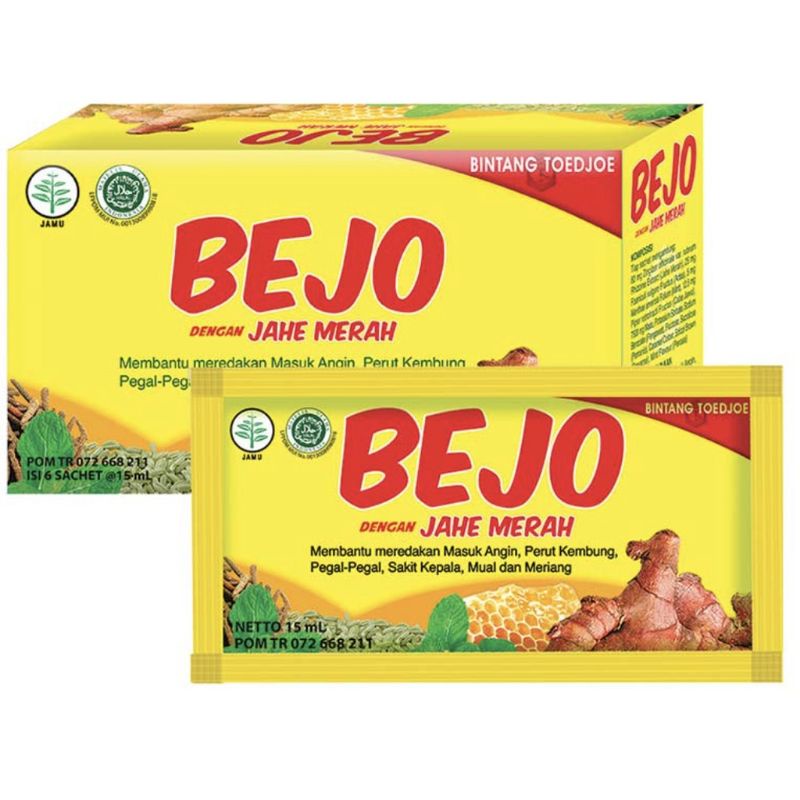 

BEJO JAHE MERAH BINTANG TOEDJOE UNTUK MASUK ANGIN ISI 12 SACHET