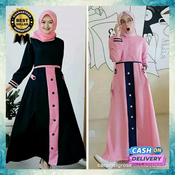 Dres Syari Baju Pesta Wanita Terbaru Gamis Casual Bj Remaja Muslim Ghamis Kekinian Games Syar'I Buju
