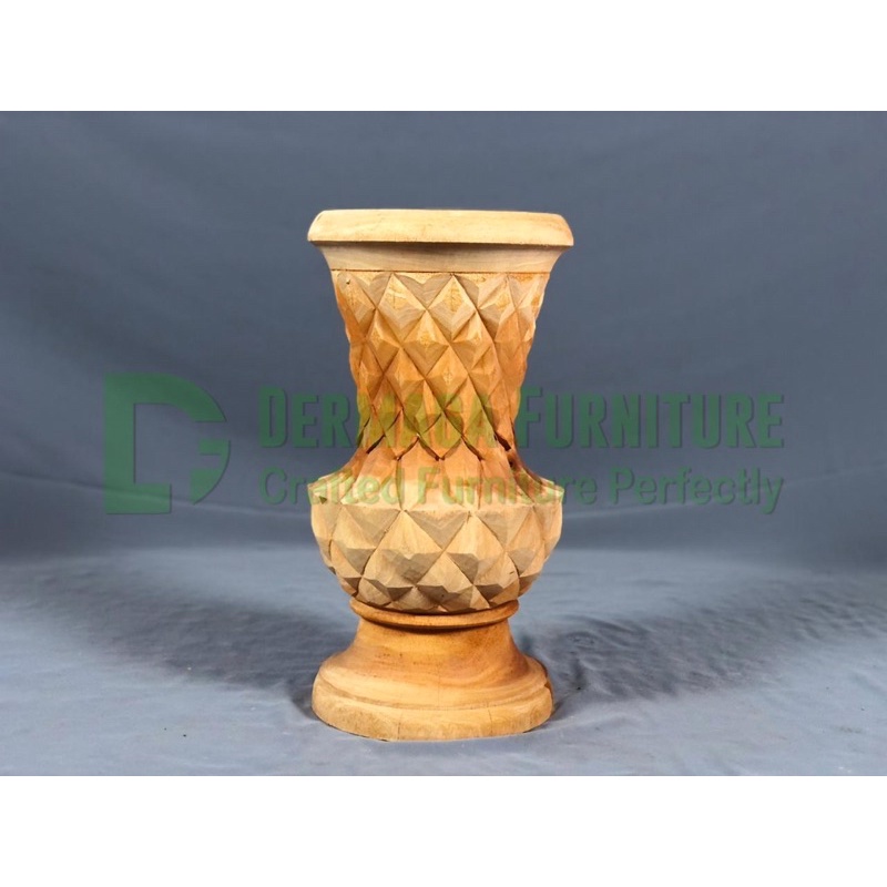 VAS BUNGA NANAS T:45cm KAYU MAHONI VAS BUNGA INTERIOR RUANGAN VAS DEKORASI PELAMINAN