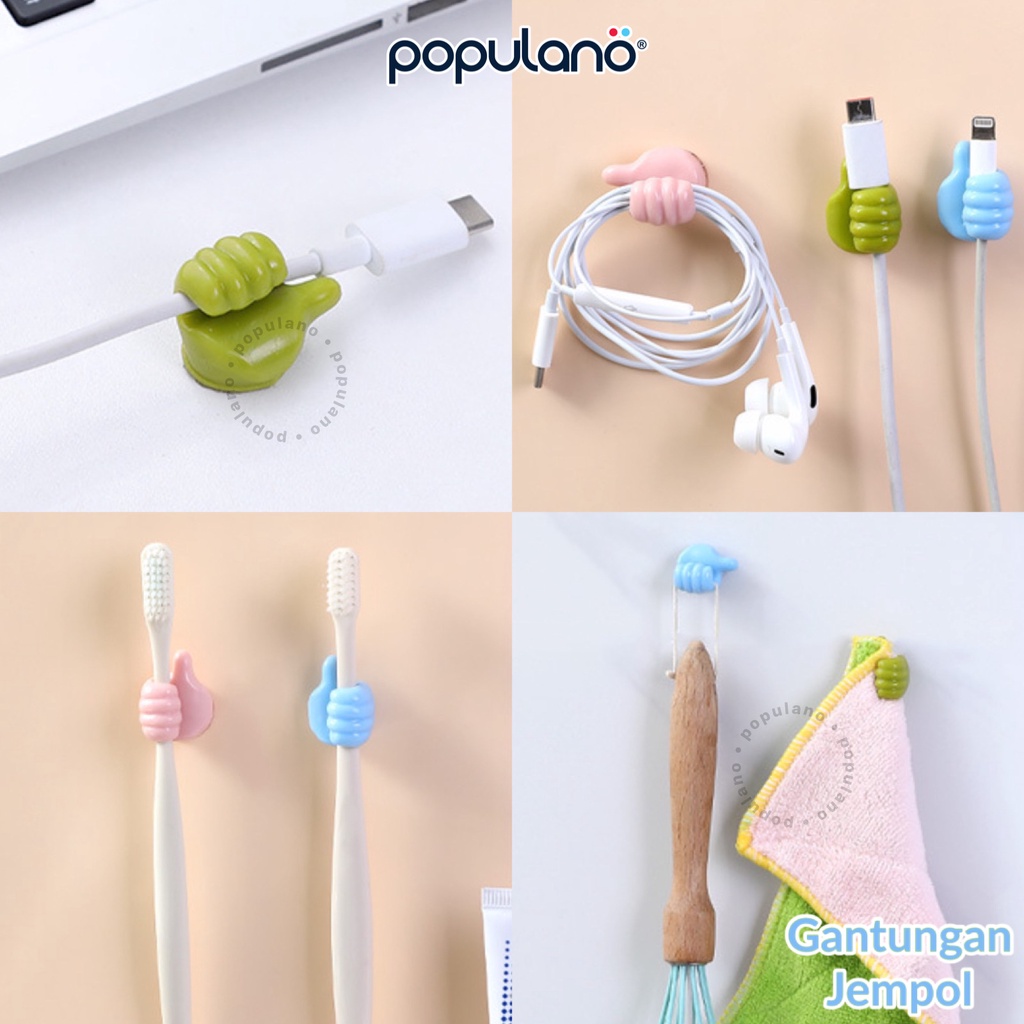 Cable Saver Thumb Holder Gantung Klip Kabel Gantungan Clip Mini Bentuk Jempol