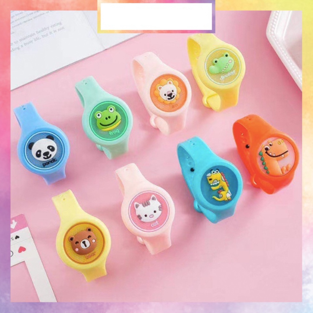 Gelang Anti Nyamuk LED Bentuk Jam Tangan Bayi Clip Gesper Anak Karakter kartun Lucu Anti Air