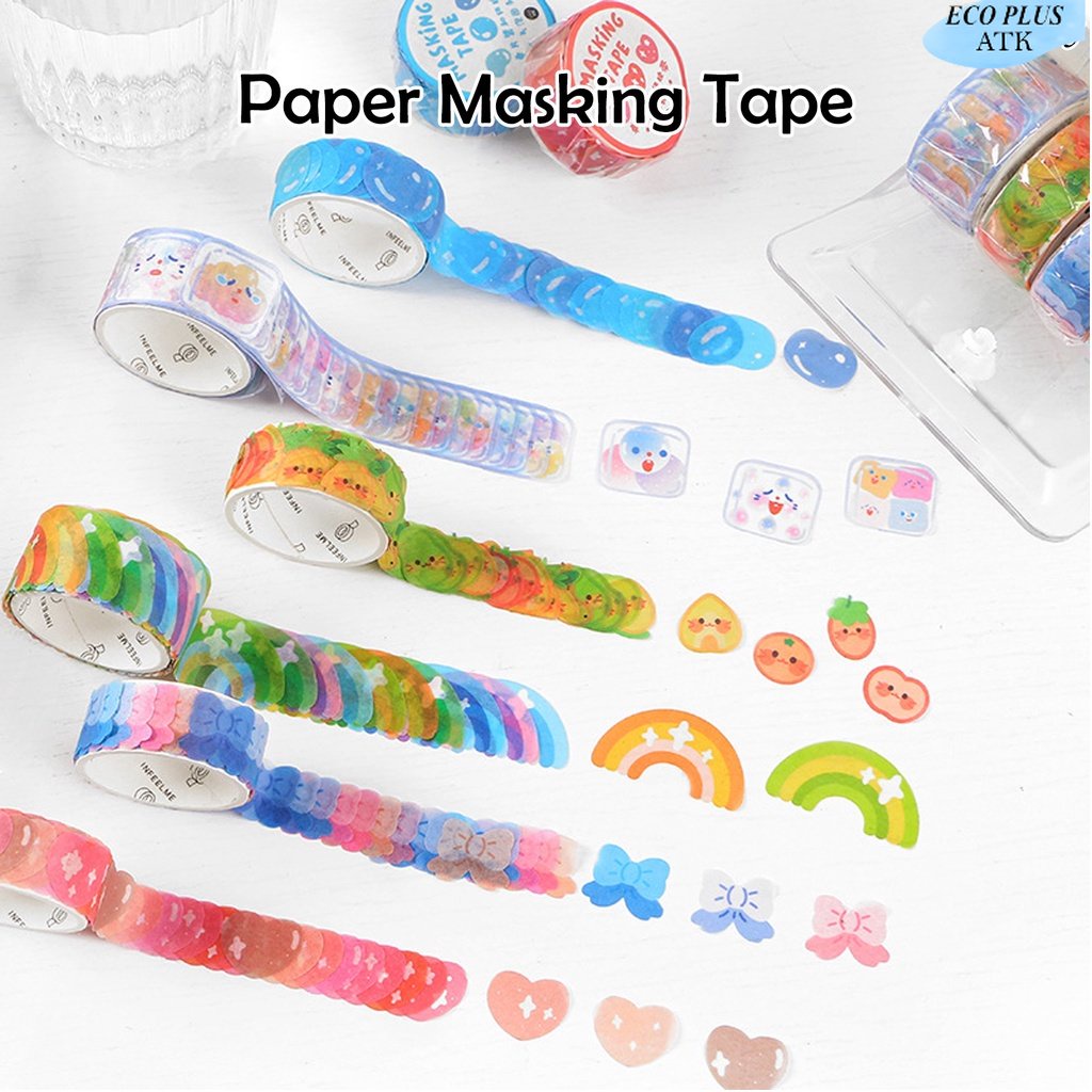 

Paper Masking Tape Cute Motif Lucu Cartoon Kartun Buah Rainbow Heart Stationery Decoration