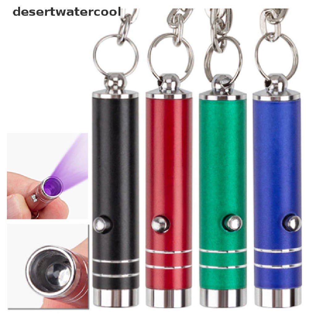 Deid Gantungan Kunci Senter LED UV Mini Portable Multifungsi Bahan Aluminum