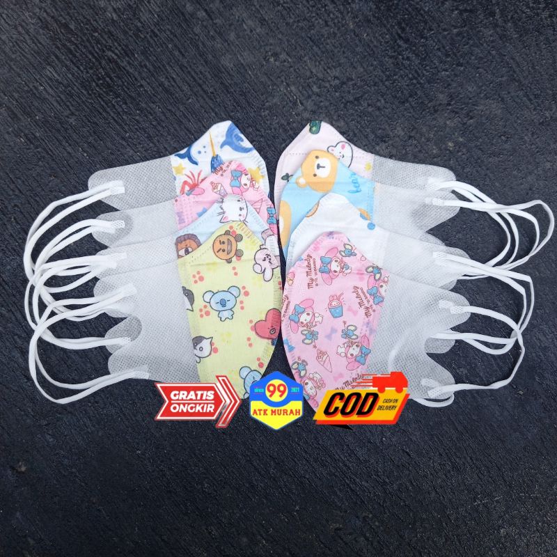 MASK KIDS 3PLY - Masker anak 50/Children Disposable Protective/earloop mask/duckbil