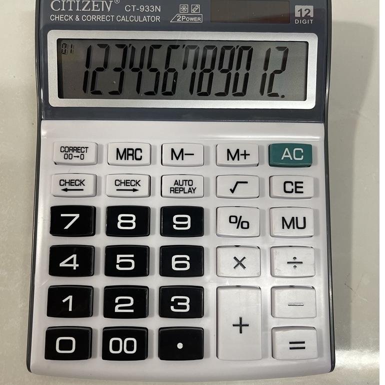 

[M-OHE ♥] Kalkulator CT-933N 12 Digit - Calculator Check Dual 2 Power-berkualitas