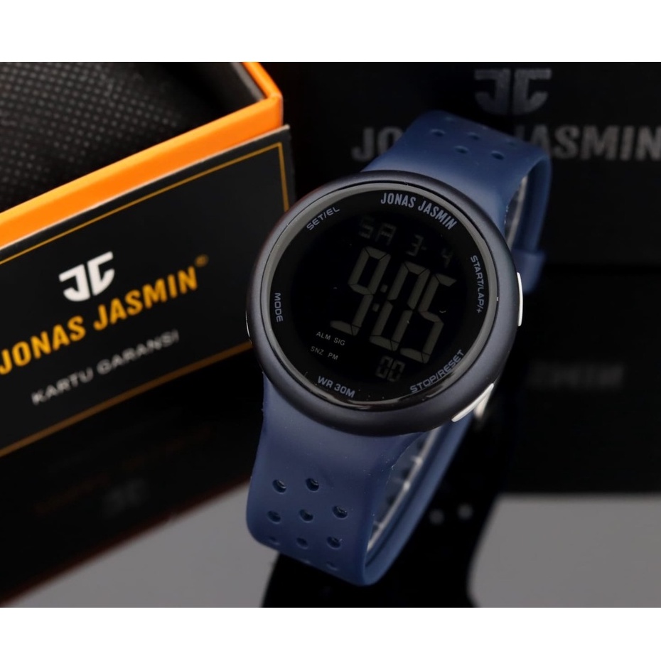 JAMINAN ORIGINAL✅Jam Tangan Pria dan Wanita JONAS JASMIN JJ-5312 Digital Strap Karet Anti Air Bulat Free Batrai