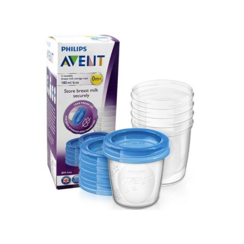 Philips Avent BreastMilk Storage Cups 180ml / wadah susu avent/ tempat simpan susu dan makanan mpasi