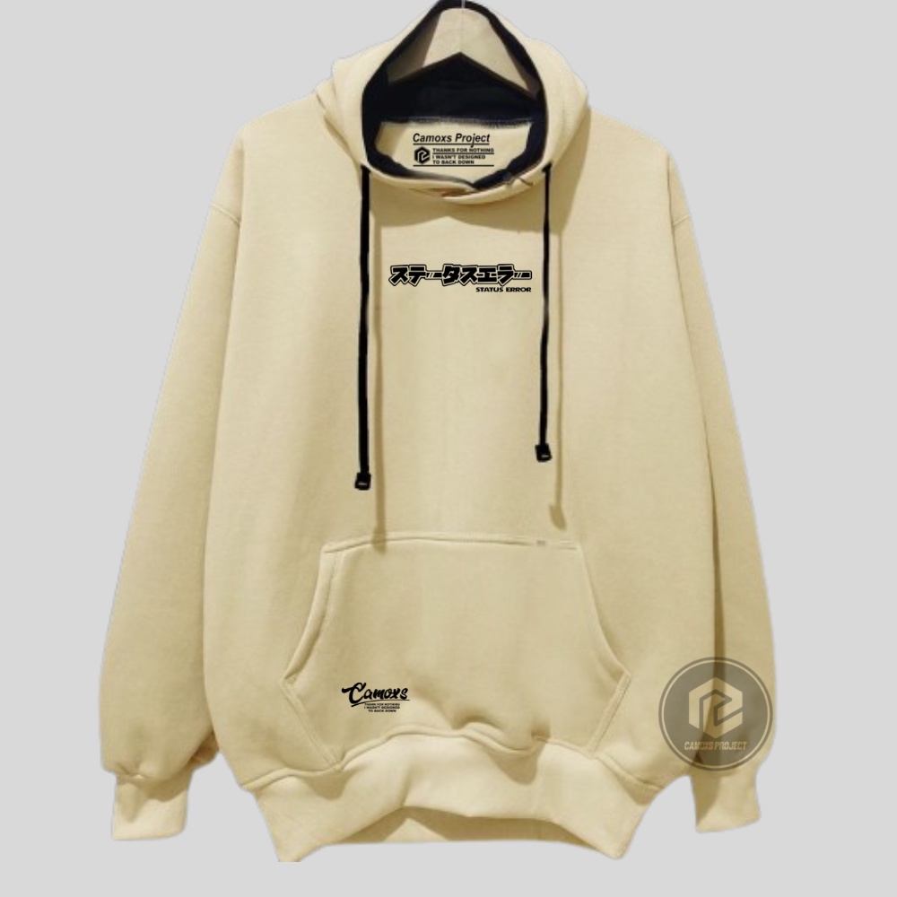 Hodie Pria Wanita Oversize Light Cream List Status Error Sweater Hoodie Cowok Distro Camoxs Terlaris Terbaru 2022