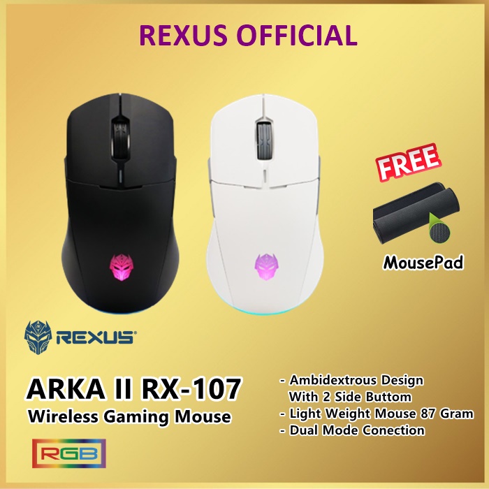 REXUS ARKA II RX-107 Wireless Dual Conection Gaming Mouse ARKA 2 RX107