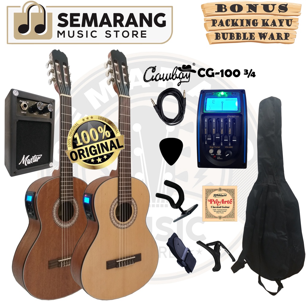 ORIGINAL!!! Gitar Klasik Elektrik Import Merk Cowboy CG-100 ¾ NA CG 100 ¾ NS 3per4 LC Prener