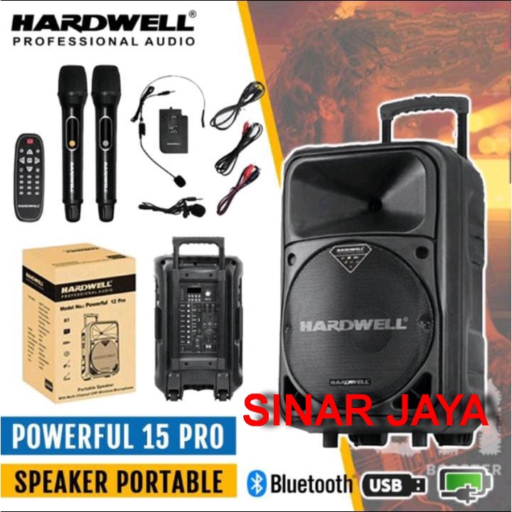 Speaker Meeting Aktif Portable HARDWELL POWERFULL 15 Inch PRO Wireless ORIGINAL