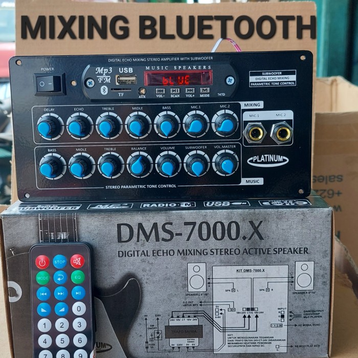Digital Echo Mixing Stereo Active Speaker Dms-7000.X Mp3 Bluetooth Kit