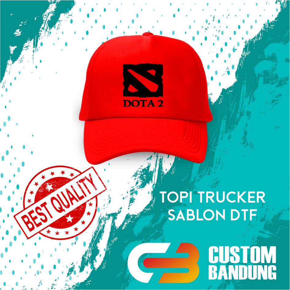 Topi Trucker DOTA  Pria Wanita Topi Jaring Aura Jala Trucker Cap Bisa Tulis Nama Bisa COD Original High Premium Quality