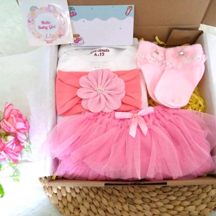 Hampers bayi perempuan jumper rok tutu baby newborn  // kado hadiah set gift spesial lahiran bayi perempuan lucu // kado anak cewek murah kado perempuan laki laki