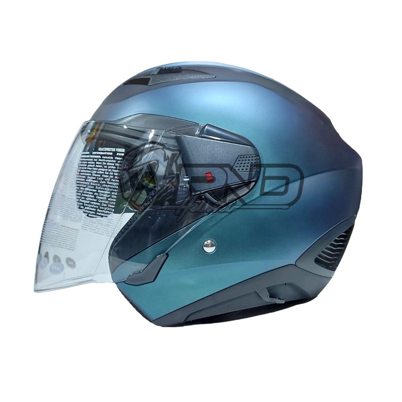 Helm Zeus 611 Matt Chamaleon Purple Double Visor Half Face SNI DOT