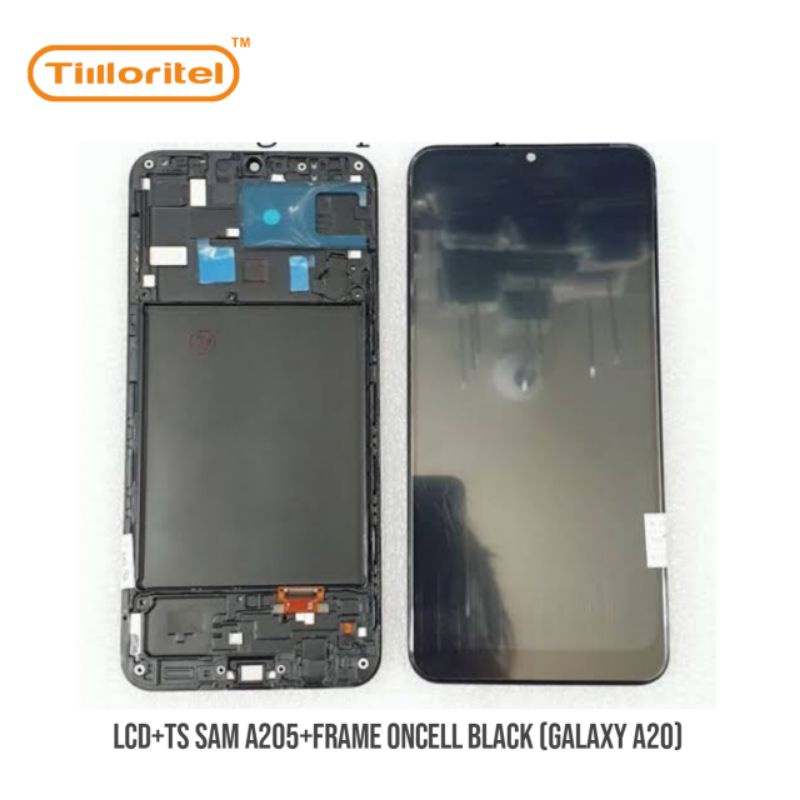 LCD+TS Kompatible untuk SAM A205+FRAME (GALAXY A20) BLACK