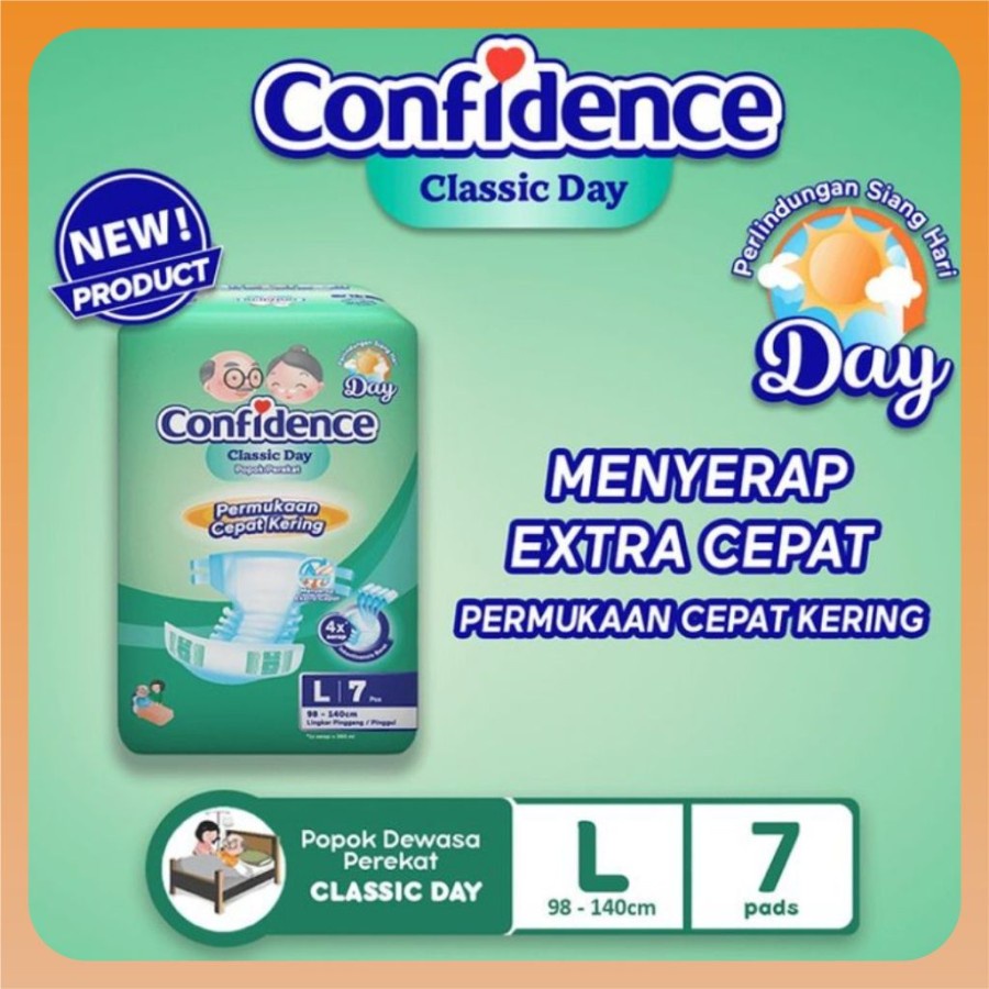 Confidence | Classic Day L 7 | Popok Perekat Dewasa | Adult Diapers